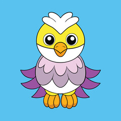 Cute Eagle Vector Illustration - Cartoon, Clipart, and Line Art Design, Charming eagle vector illustration, perfect for digital and print design projects