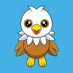 Cute Eagle Vector Illustration - Cartoon, Clipart, and Line Art Design, Charming eagle vector illustration, perfect for digital and print design projects
