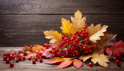 web banner design for autumn season and end year activity with red and yellow maple leaves with soft focus light and bokeh background