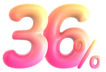 Gradient Number 36 Percent 3d rendering