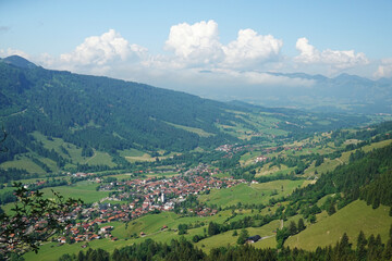 Obraz premium A panorama of Bad Hindelang, Bavaria, Germany 