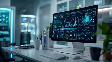 High Tech Healthcare Monitoring Station with Advanced Diagnostic Tools and Real Time Patient Data Analysis Highlighting Innovation in Digital Medicine