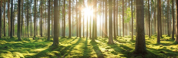 There's nothing prettier than a forest with lush greenery and bright sunlight shining through the trees.