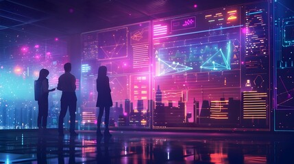 Futuristic Innovation Center with Diverse Teams Collaborating on Groundbreaking Technologies