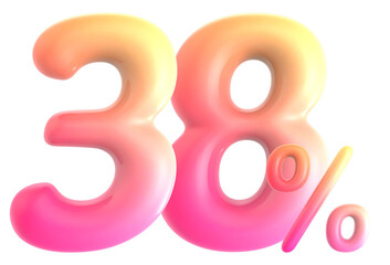 Gradient Number 38 Percent 3d rendering