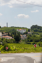 Dobrovo Castle nestled in the Slovenian vineyards near Nova Gorica and Cormons. Vineyards famous...