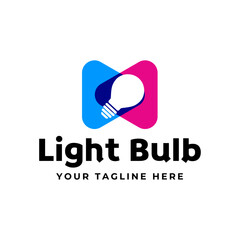 Light bulb logo design vector.