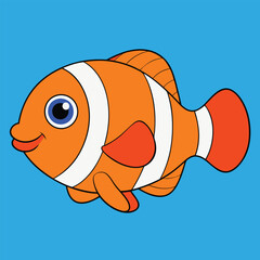 Clownfish Vector Illustration - Cartoon, Clipart & Line Art Design, Clownfish vector illustration in cartoon, clipart, and line art styles