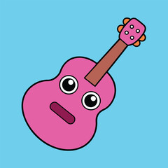Guitar Vector Illustration - Cartoon, Clipart And Line Art Design, Guitar vector illustration in cartoon, clipart, and line art styles