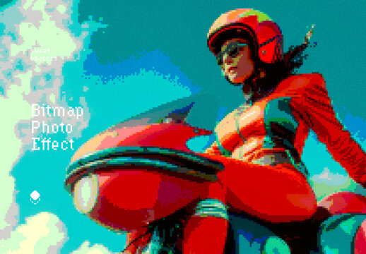 Bitmap Photo Effect Mockup