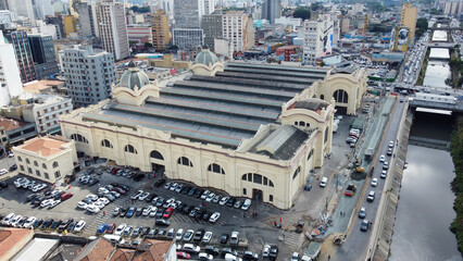 Visão aérea do mercadão de são paulo Mercado Municipal Kinjo Yamato - São Paulo. Foto feita em São Paulo 06 Julho 2024