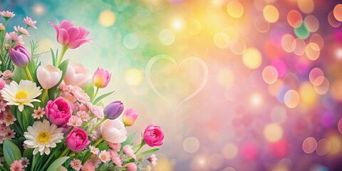 Vibrant gradient background with soft pastel hues and gentle texture, providing ample design space for personalized Mother's Day or Valentine's projects, exuding warmth and elegance.