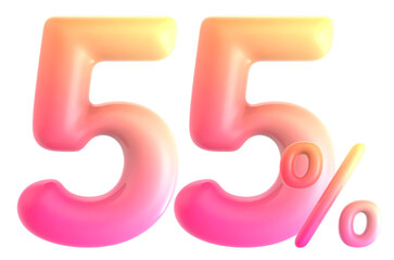 Gradient Number 55 Percent 3d rendering