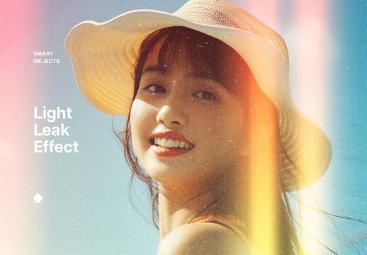 Light Leaks Photo Effect Mockup