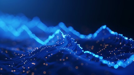 An abstract representation of an investment trading schedule, featuring a dynamic stock market chart illuminated against a deep blue background.