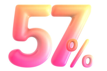 Gradient Number 57 Percent 3d rendering