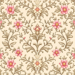 Fototapeta premium seamless pattern with flowers 