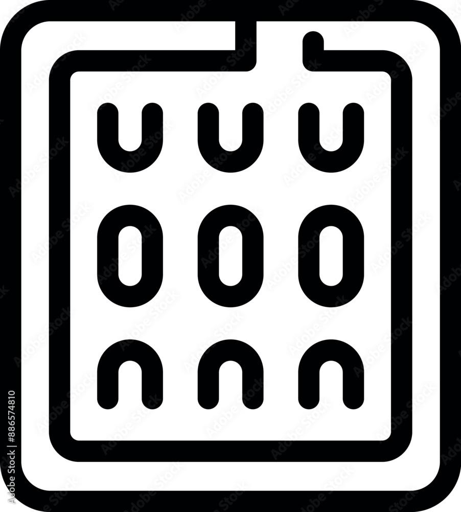 Poster simple black and white icon of a security keypad showing a combination of numbers