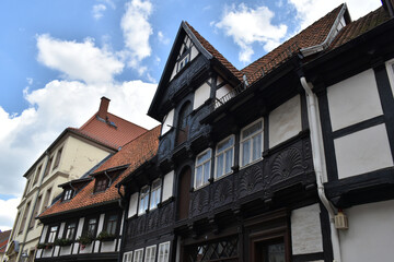 Obraz premium Fachwerk in der Altstadt von Quedlinburg