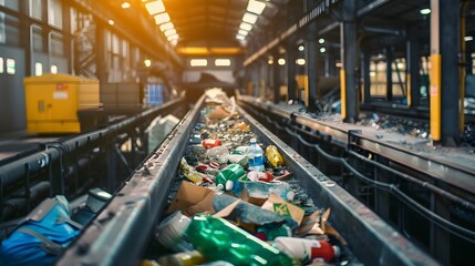 Fototapeta premium Cutting-Edge Recycling Technology Revolutionizing Waste Management and Environmental Sustainability