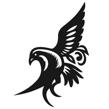 simple black bird tattoo design