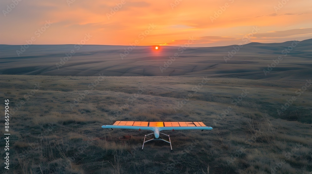 Aufkleber solar-powered drone mapping environmental data for advanced ecological monitoring
