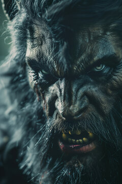 Realistic angry werewolf lycan wolf man poster