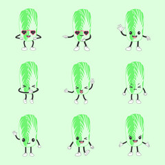 Cabbage character. Bok Choy mascot 