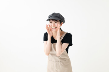 エプロン姿の女性