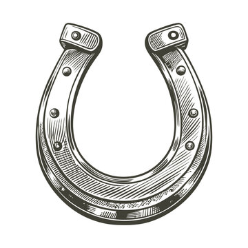recommend clip art: vintage horseshoe engraving hand drawn illustration vector