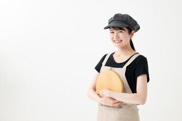 エプロン姿の女性