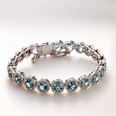 Obraz premium Design a topaz and white gold bracelet, art deco design, isolated white background