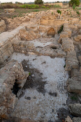 Mosaic floor at Caesarea National Park in Caesarea, Israel

