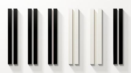 Black Bar Lines on White Background, Abstract Image, Texture, Pattern Background, Wallpaper, Smartphone Cover and Screen, Cell Phone, Computer, Laptop, 9:16 and 16:9 Format