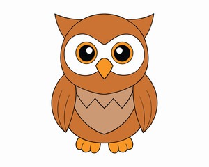 Cute Owl Vector Illustration - Cartoons, Clipart, and Line Art Design for Microstock, Adorable owl vector illustration, perfect for cartoons, clipart, and line art designs.
