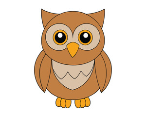 Cute Owl Vector Illustration - Cartoons, Clipart, and Line Art Design for Microstock, Adorable owl vector illustration, perfect for cartoons, clipart, and line art designs.