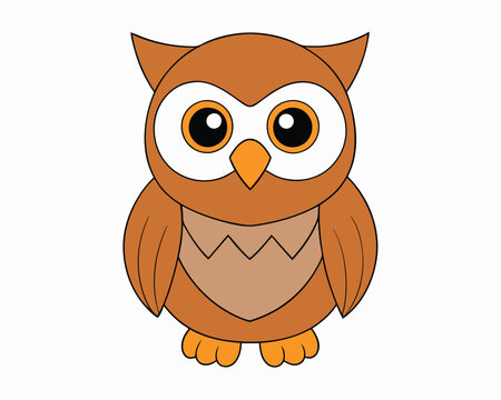 recommend clip art: Cute Owl Vector Illustration - Cartoons, Clipart, and Line Art Design for Microstock, Adorable owl vector illustration, perfect for cartoons, clipart, and line art designs.
