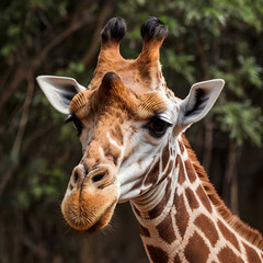 The head of a giraffe in the wilderness.