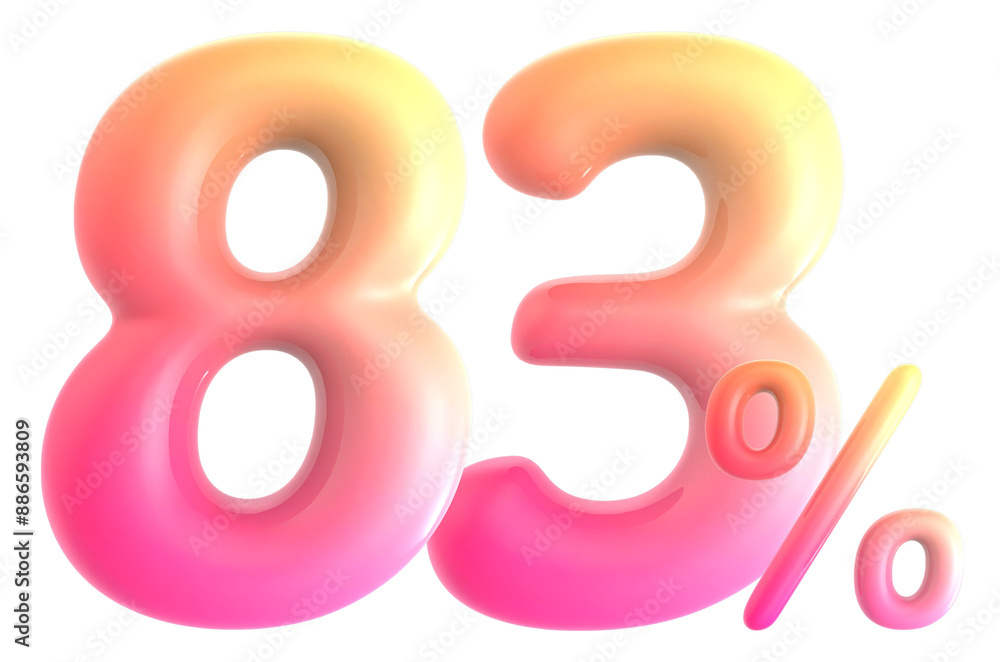 Fototapete gradient number 83 percent 3d rendering