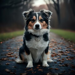 Autumnal Canine on a Path