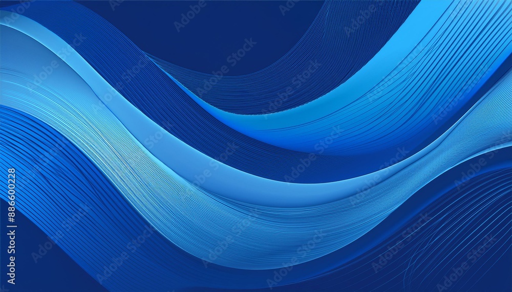 Poster dynamic banner design with strong blue, dodger blue and dark blue colors. dynamic curved lines with 