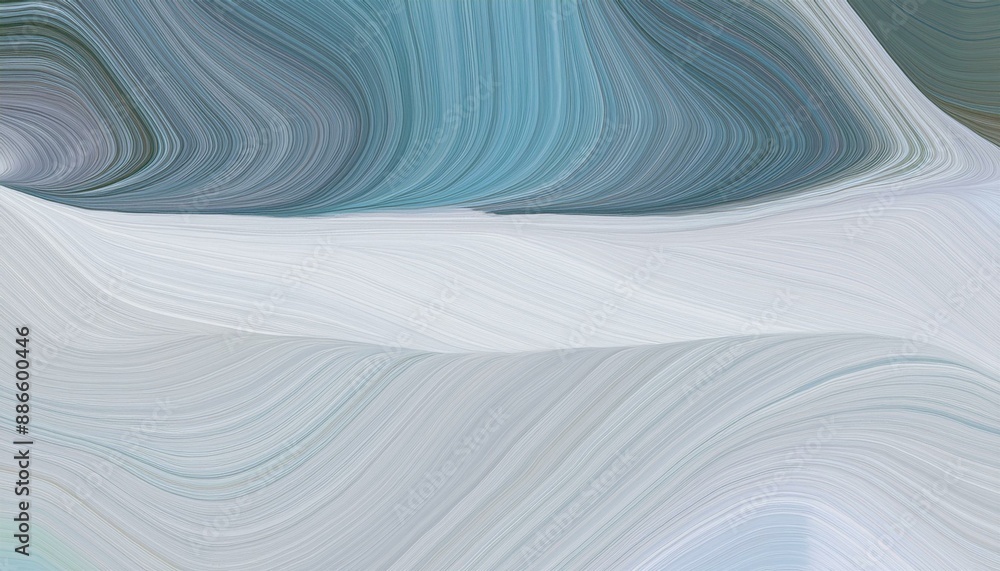 Poster flowing designed horizontal banner with light gray, dim gray and sky blue colors. very dynamic curve