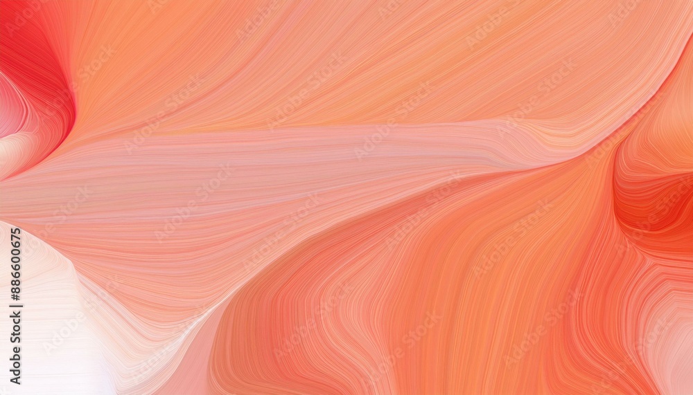 Poster futuristic wavy motion speed lines background or backdrop with light coral, dark salmon and tomato c