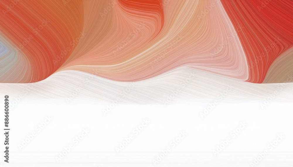 Poster header background graphic with modern soft curvy waves background design with light gray, firebrick 