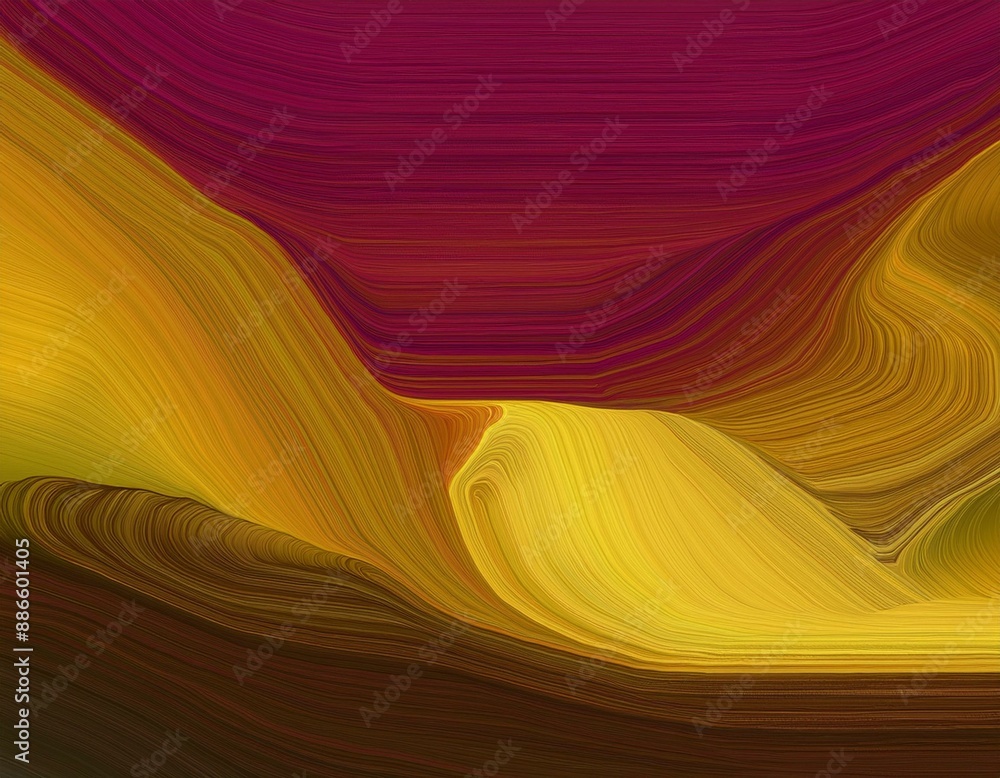 Poster modern horizontal header with golden rod, very dark magenta and khaki colors. dynamic curved lines w