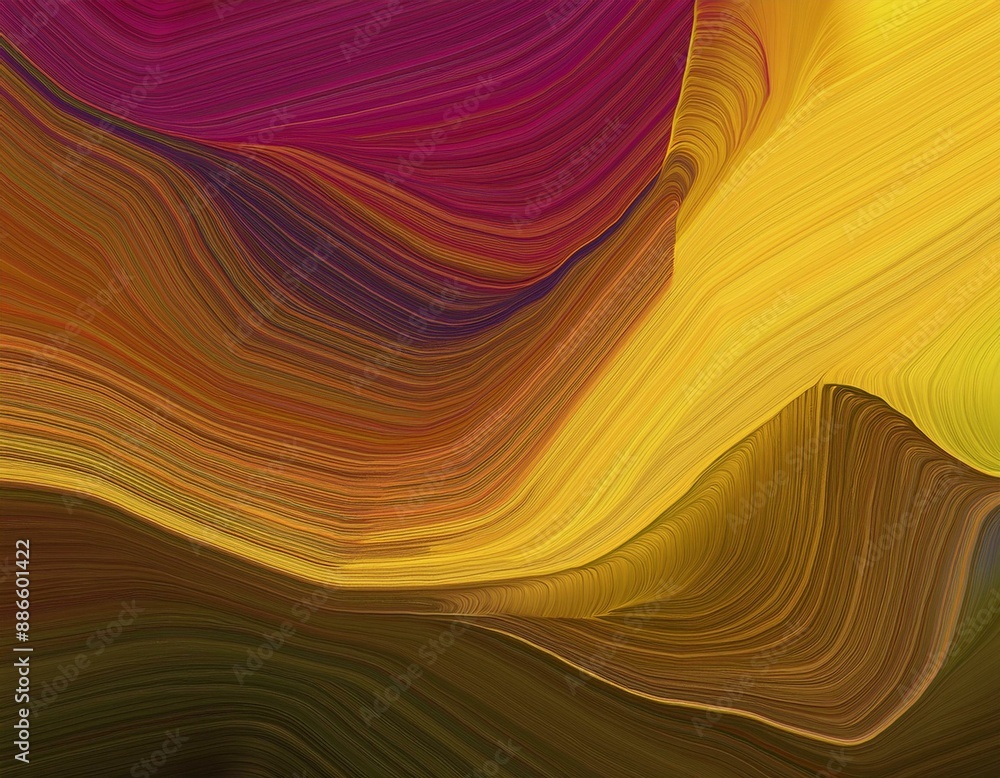 Poster modern horizontal header with golden rod, very dark magenta and khaki colors. dynamic curved lines w