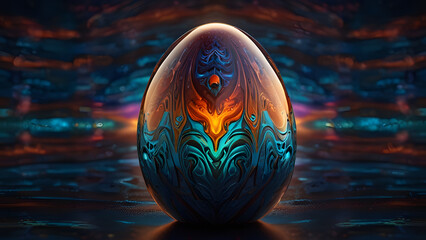 easter egg in a glass ,easter egg on blue ,easter egg in a glass