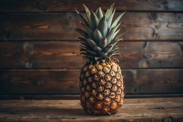 pineapple on wooden background