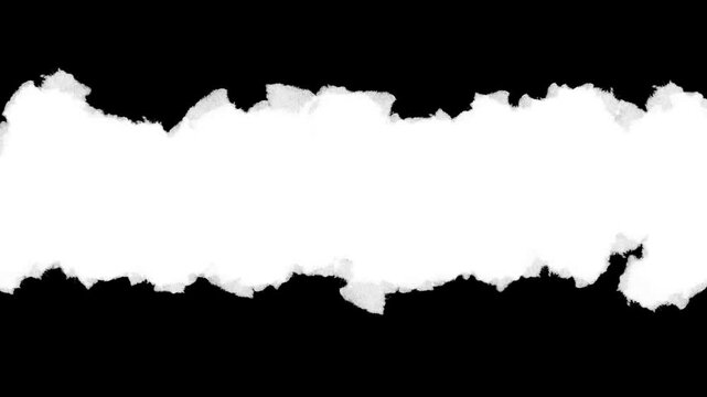 Torn paper ripping animated transition motion frame by frame. Transitions Motion Graphics 4K resolution with Alpha channel. 