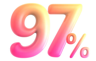 Gradient Number 97 Percent 3d rendering